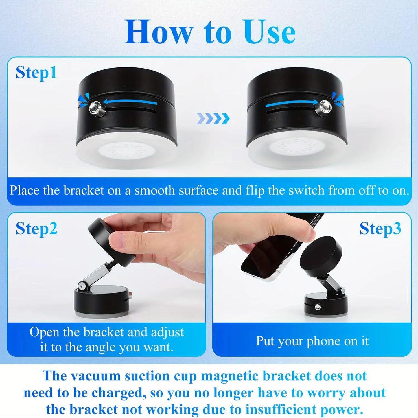 2025 New Magnetic Suction Car Phone Mount Foldable and Retractabl, Hands-Free Magnetic Cell Phone Holder for All Smooth Surface