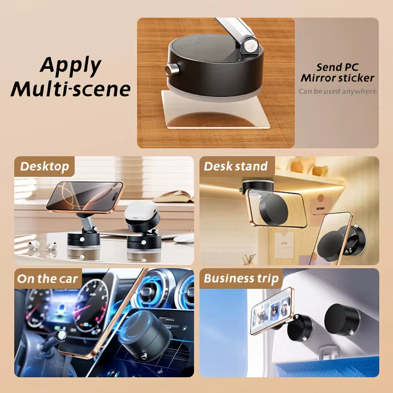 2025 New Magnetic Suction Car Phone Mount Foldable and Retractabl, Hands-Free Magnetic Cell Phone Holder for All Smooth Surface