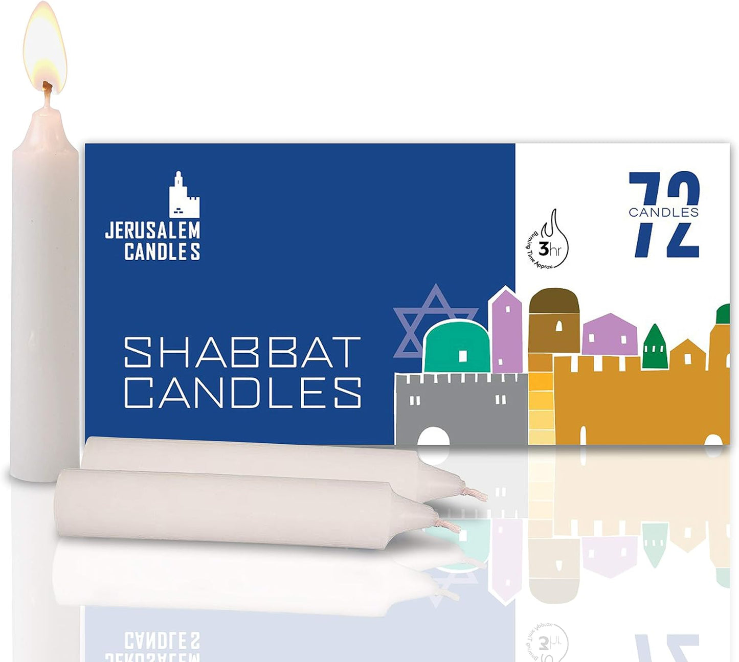 Shabbat Candles, Traditional Shabbos Candles, 3 Hour (Pack of 2) - 72 Candles (144 Candles)