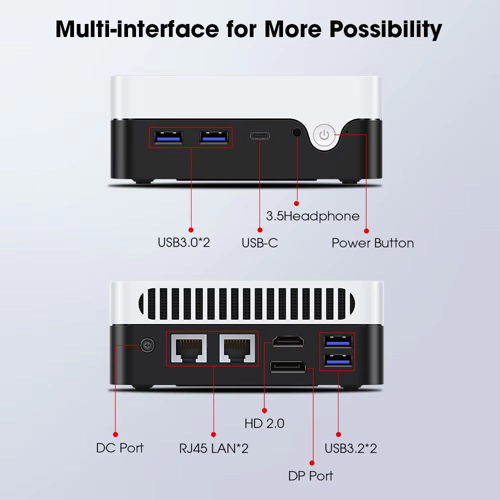 CHUWI Larkbox X Mini PC 12Th N100 12GB LPDDR5 512GB SSD Windows 11 Saída De Tela Tripla 4K Ultra HD Wifi 6 Bluetooth 5.2