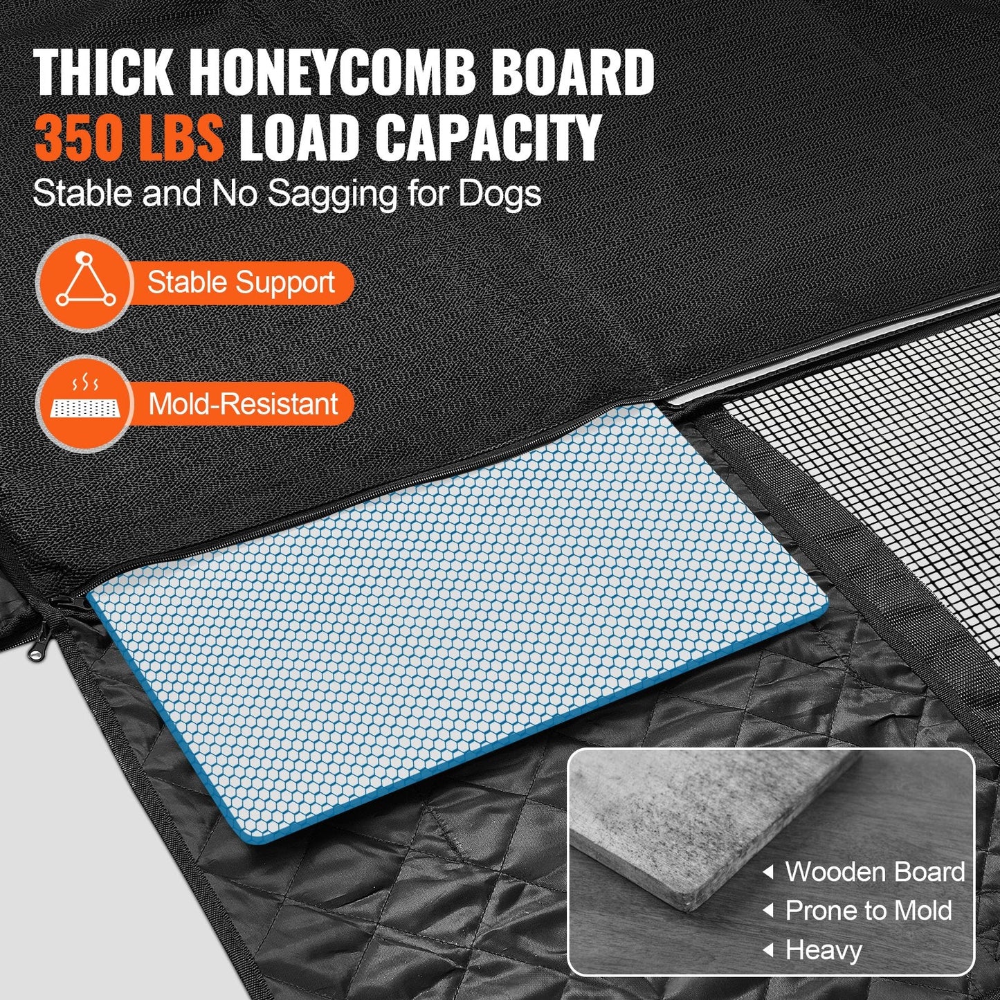 VEVOR 52 x 24.8 Inch Waterproof Dog Car Seat Cover for Back Seat, 600D Fabric for Vehicles
