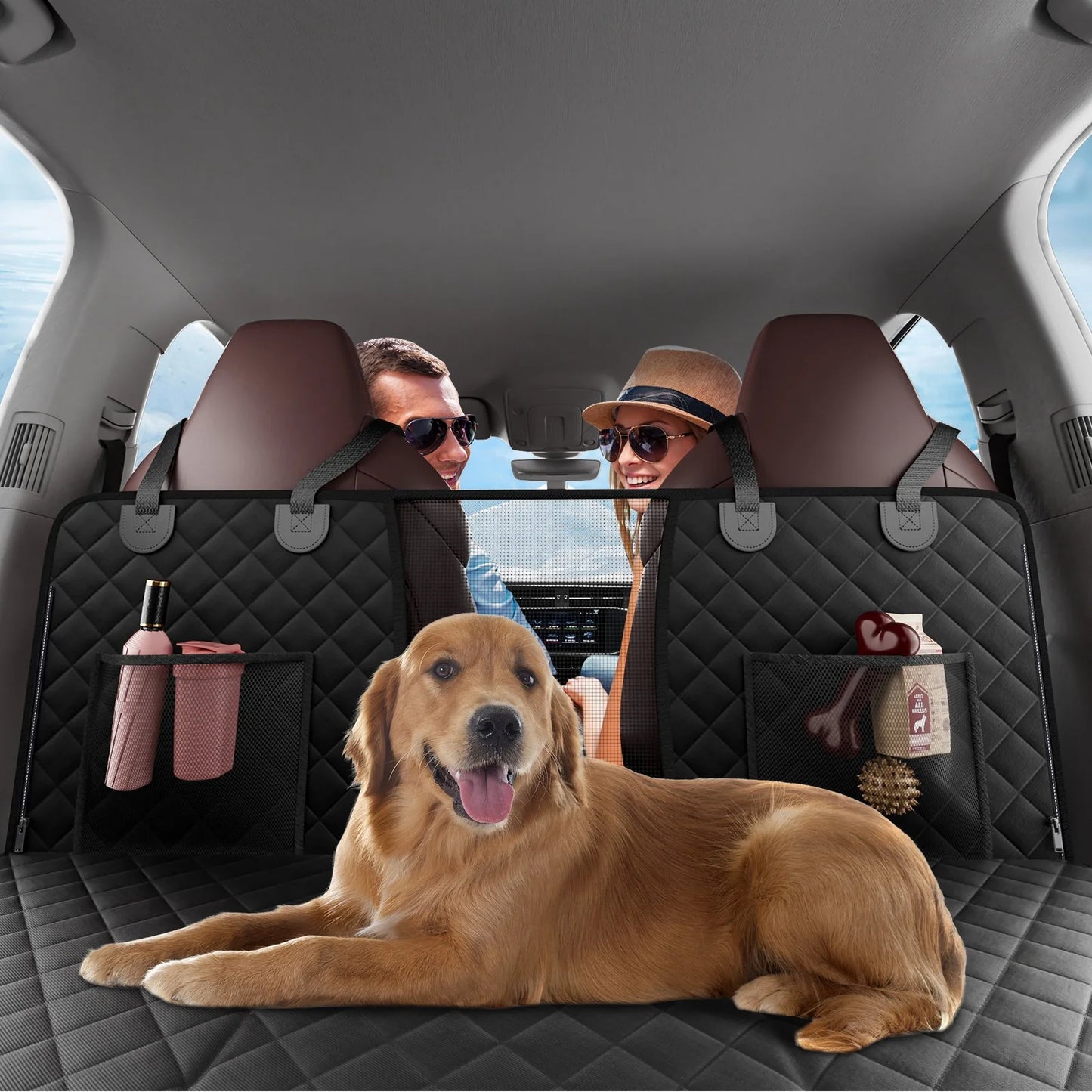 VEVOR 52 x 24.8 Inch Waterproof Dog Car Seat Cover for Back Seat, 600D Fabric for Vehicles