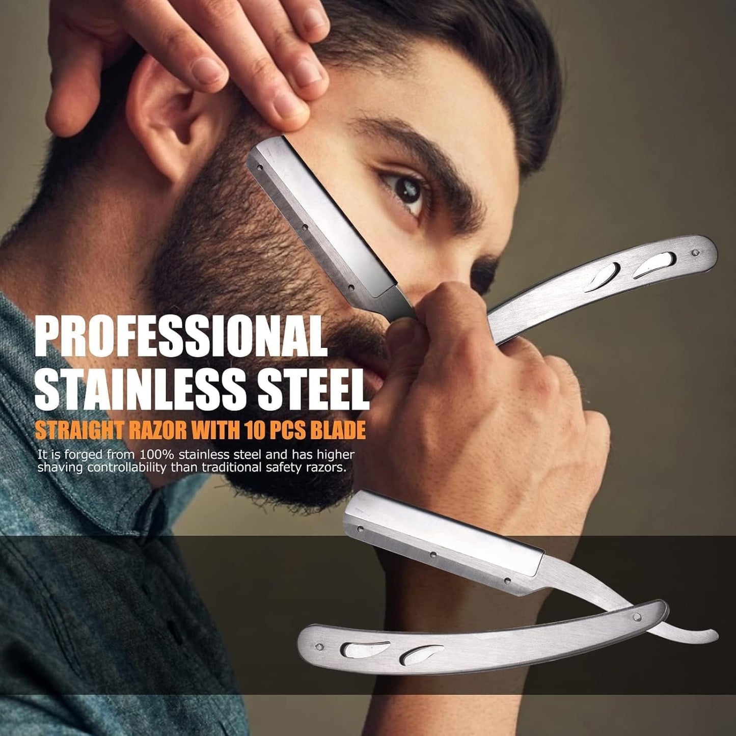 Kit Barbe Homme Complet 12 En 1, Kit De Soin Barbe Homme Avec Rouleau Barbe Contenir Huile Barbe, Shampoing Barbe,CrĂšmes De Barbe, Peigne Barbe,Ciseaux Barbe,Brosse Ă Barbe, Rasoir, 10 Lames Barbe