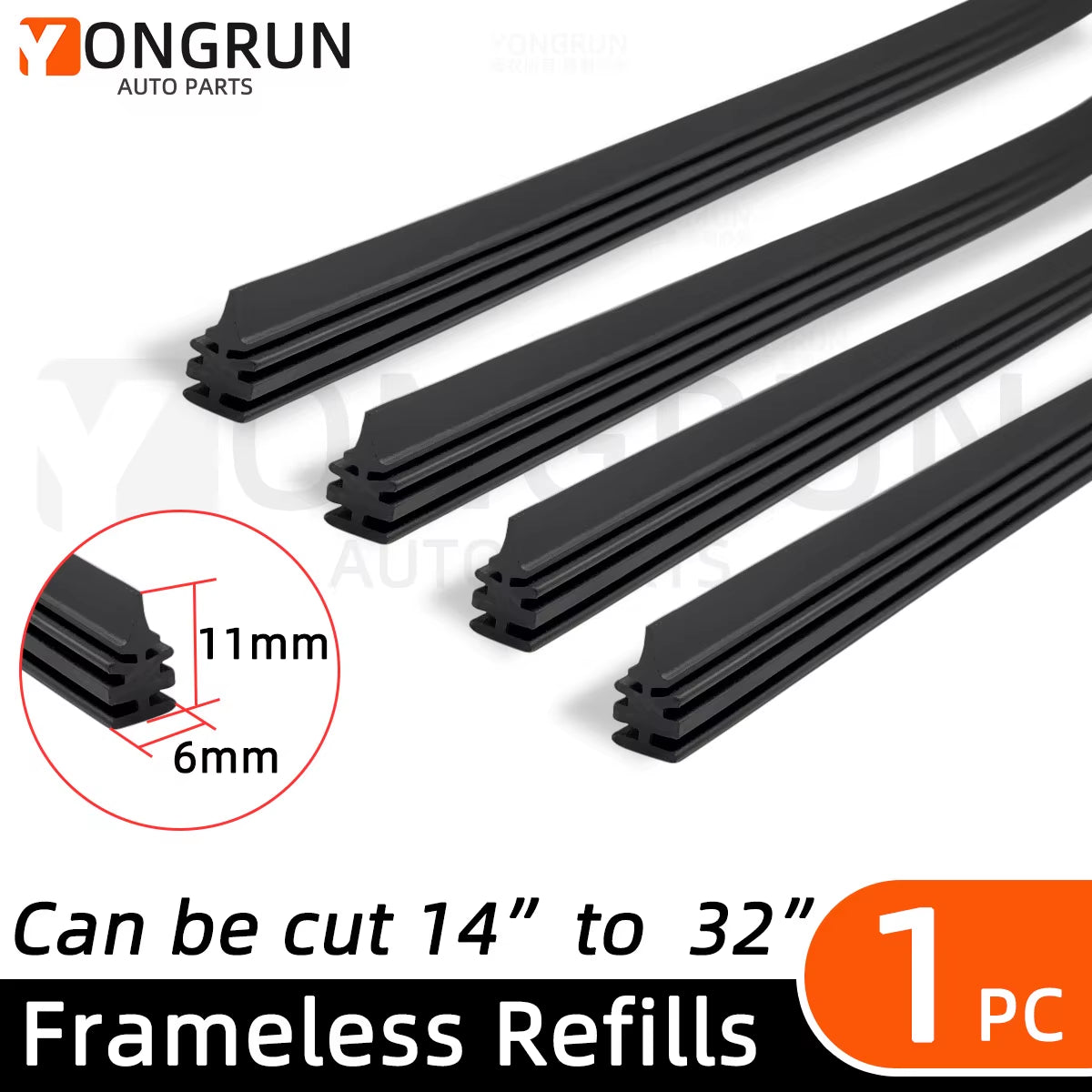 1Pc of Car Wiper Rubber Strip Can Be Cut Wiper Rubber Strip Replacement Parts 14"16"17"18" 19"20"21"22"24"26"28"30"32"Optional