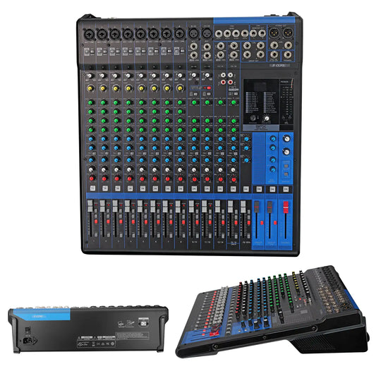 Console de mixage Audio DJ 5 cœurs, 16 canaux, avec 24 effets SPX, alimentation phantôm 48V