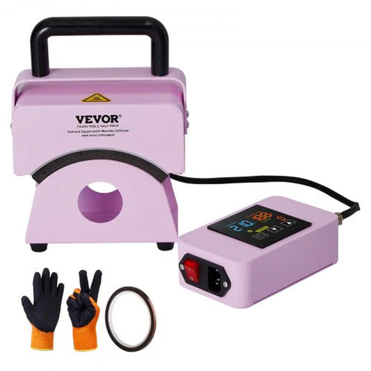 VEVOR Mini Hat Heat Press Machine for Caps, 5.9 x 3.15 Inch Plate, Purple