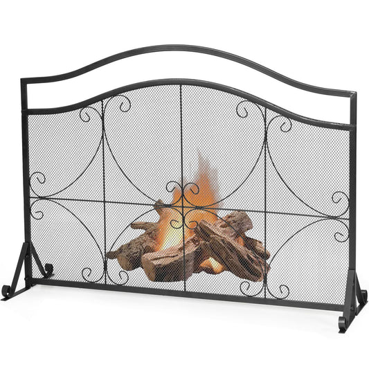 Pare-Feu Pour Cheminée/Poêle 1 Grand Volets Long 112 Cm Haut 83,5 Cm En Métal