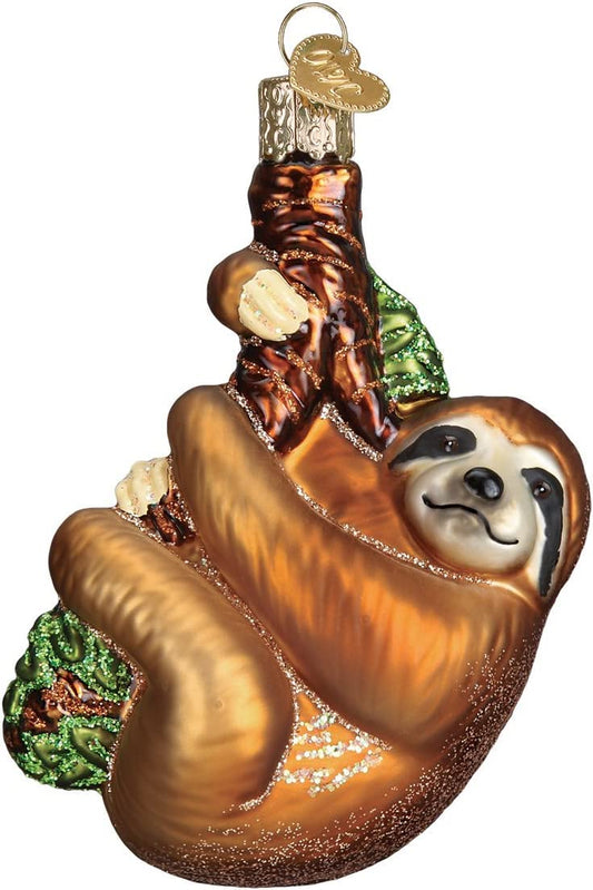 Ornaments: Animal Collection Glass Blown Ornaments for Christmas Tree, Sloth